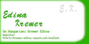 edina kremer business card